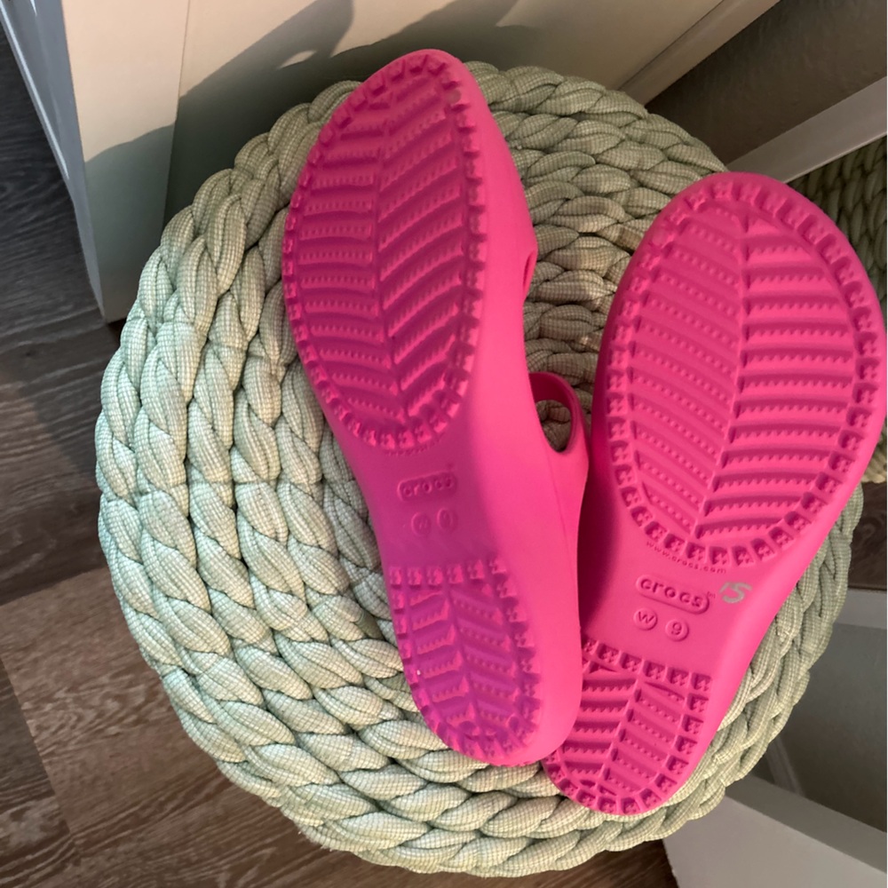 CROCS Fuchsia Slide Sandals - Picture 2 of 3
